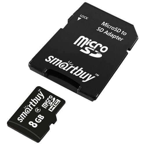 Карта памяти SmartBuy microSDHC 8 GB карта памяти smartbuy microsdhc 4gb class10 адаптер