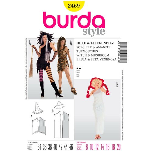 Выкройка Burda 2469-Колдунья, Мухомор выкройка burda 2469 колдунья мухомор