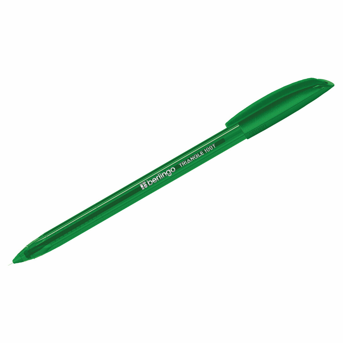 Комплект 30 шт, Ручка шариковая Berlingo "Triangle 100T" зеленая, 0.7мм, трехгран, игольчатый стержень