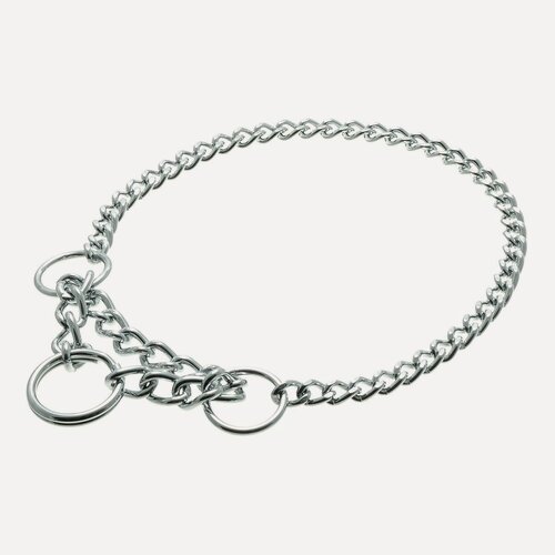 Изображение товара Ошейник полуудавка цепочка однорядная для собак крупных и средних пород грань 2,5мм, обхват шеи до 50 см, Zoo One