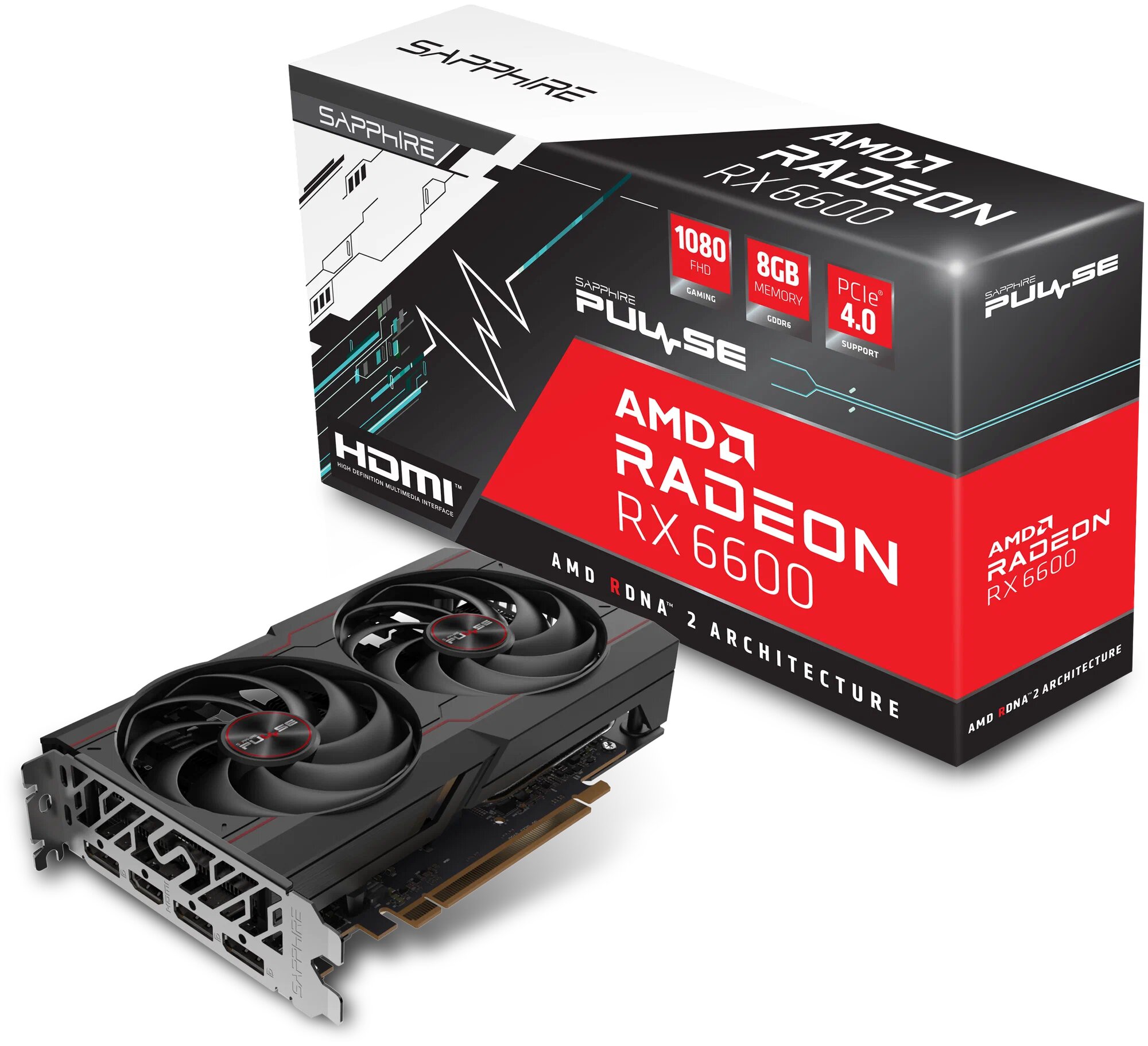 Видеокарта Sapphire PULSE Radeon RX 6600 8 GB (11310-01-20G), Retail