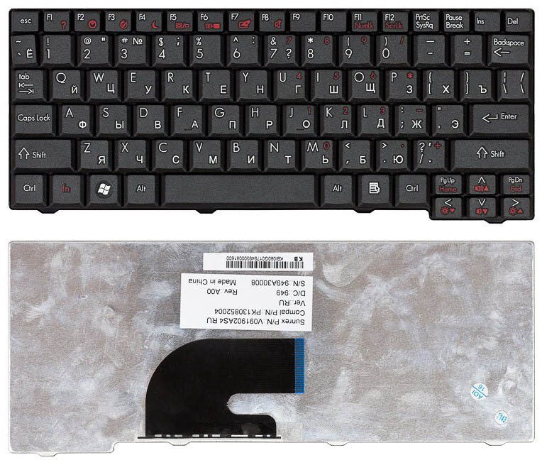 Клавиатура для Gateway LT1000 черная