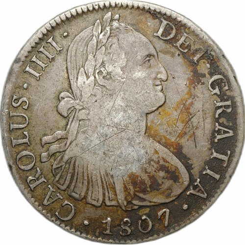 Монета 8 реалов 1807 Мексика sabaton carolus rex