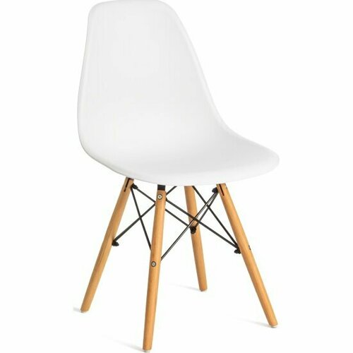 фото Стул tetchair cindy (eames) (mod. 1801) / 1 шт. в упаковке, дерево бук/металл/сиденье пластик, 45x51x82 см, white (белый) secret de maison