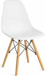 Стул Tetchair CINDY (EAMES) (mod. 1801) / 1 шт. в упаковке, дерево бук/металл/сиденье пластик, 45x51x82 см, White (белый)