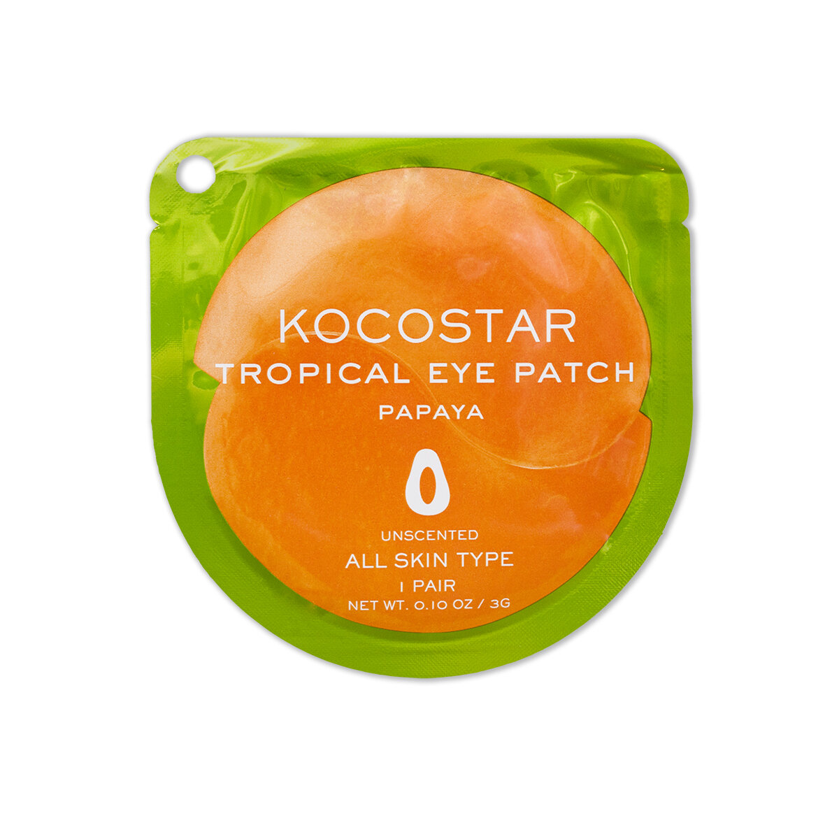 Kocostar Гидрогелевые патчи для глаз Tropical Eye Patch Papaya, 2 шт.