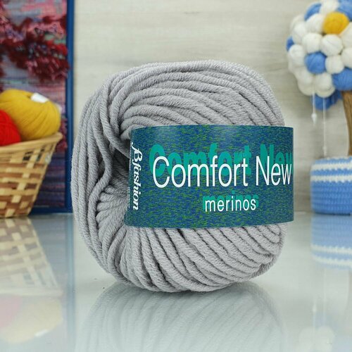 Пряжа Comfort New (Bertagna Filati), светло-серый - 2101, 70% меринос, 30% акрил, 2 мотка, 50 г, 65 м.