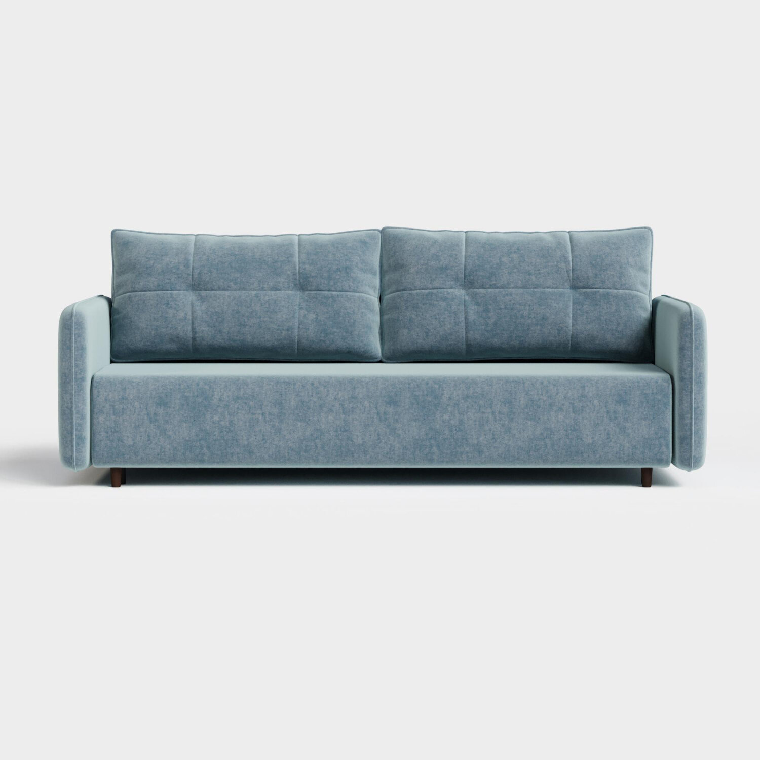 фото Диван прямой Manons Maison Сканди, раскладной механизм Еврокнижка (Тик-так), Велюр Бирюзовый, 223х109х76 см