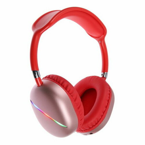 Наушники AKZ MAX10 беспроводные полноразмерные микрофон подсветка красные 1796₽