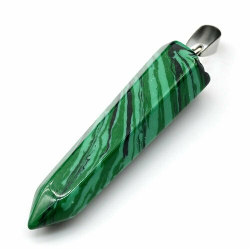 Подвеска браслет малахит искусственный камень размер 15 см зеленый