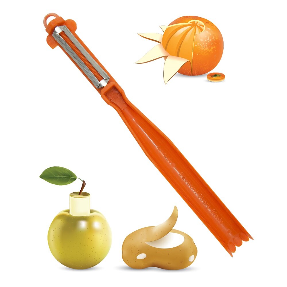 Овощечистка-нож С круглой ручкой оранж BORNER