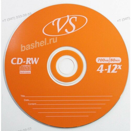 Диск VS CD-RW 80 4-12x диск cd rwsmarttrack700mb 4 12x 300 шт