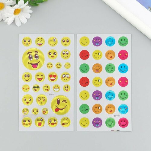 Наклейка пластик Смайлики микс 95х175 см 404₽