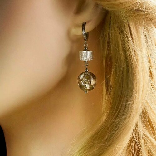 Серьги Vloes, стекло, серебряный