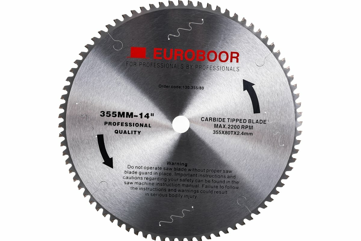EUROBOOR Диск пильный по металлу 355х24х25.4 мм 80 зубьев 130.355/80