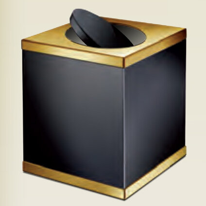 Бачок для мусора WINDISCH BLACK COLLECTION 89713NO чёрный/золото