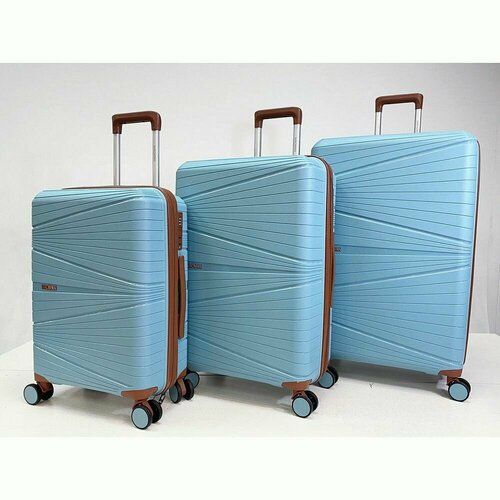 Чемодан MIRONPAN облегченный 130 гол м, 80 л, размер M+, голубой чемодан mironpan 50 мир черн м 80 л размер m черный