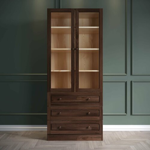 МебельХоп Шкаф книжный из массива дерева 90х180х40 венге 35880₽