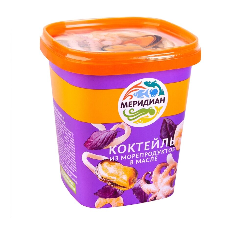 Коктейль Меридиан из морепродуктов в масле