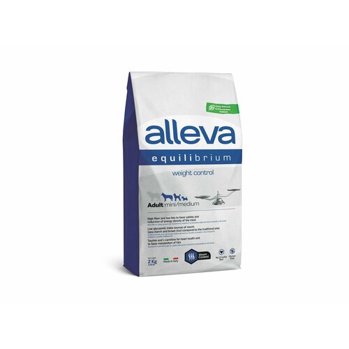 Сухой корм Alleva Equilibrium Weight Control Adult Mini Medium, для взрослых собак мелких и средних пород, контроль веса, 2 кг