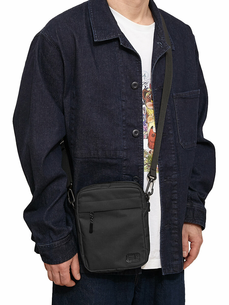 Сумка барсетка FORTE, фактура гладкая, черный — фото 1