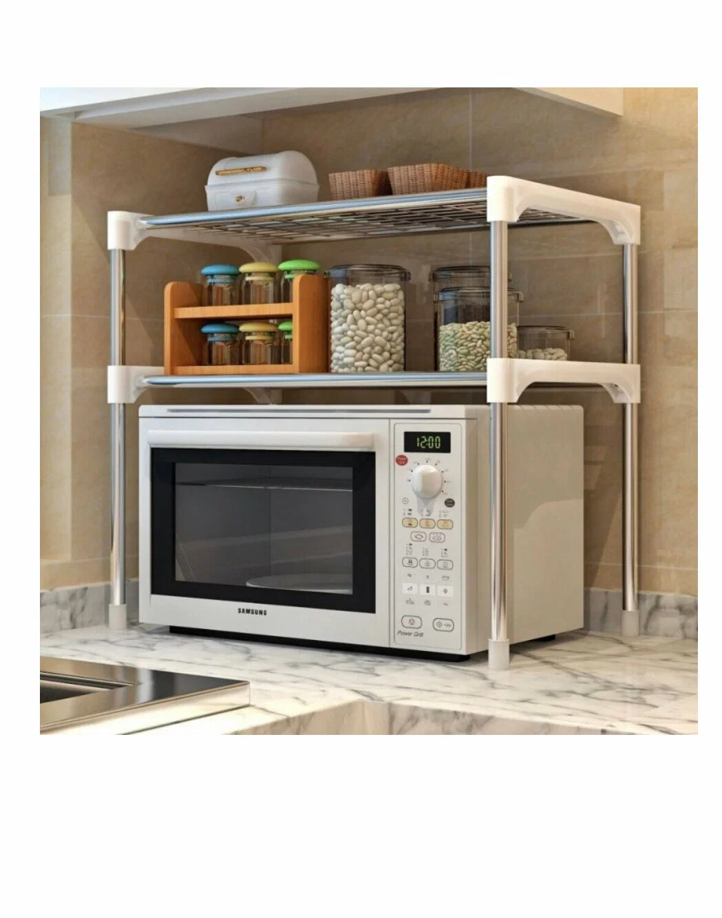 Полка кухонная для микроволновой печи LettBrin, 57 см х 30 см х 48 см Rack — фото 1