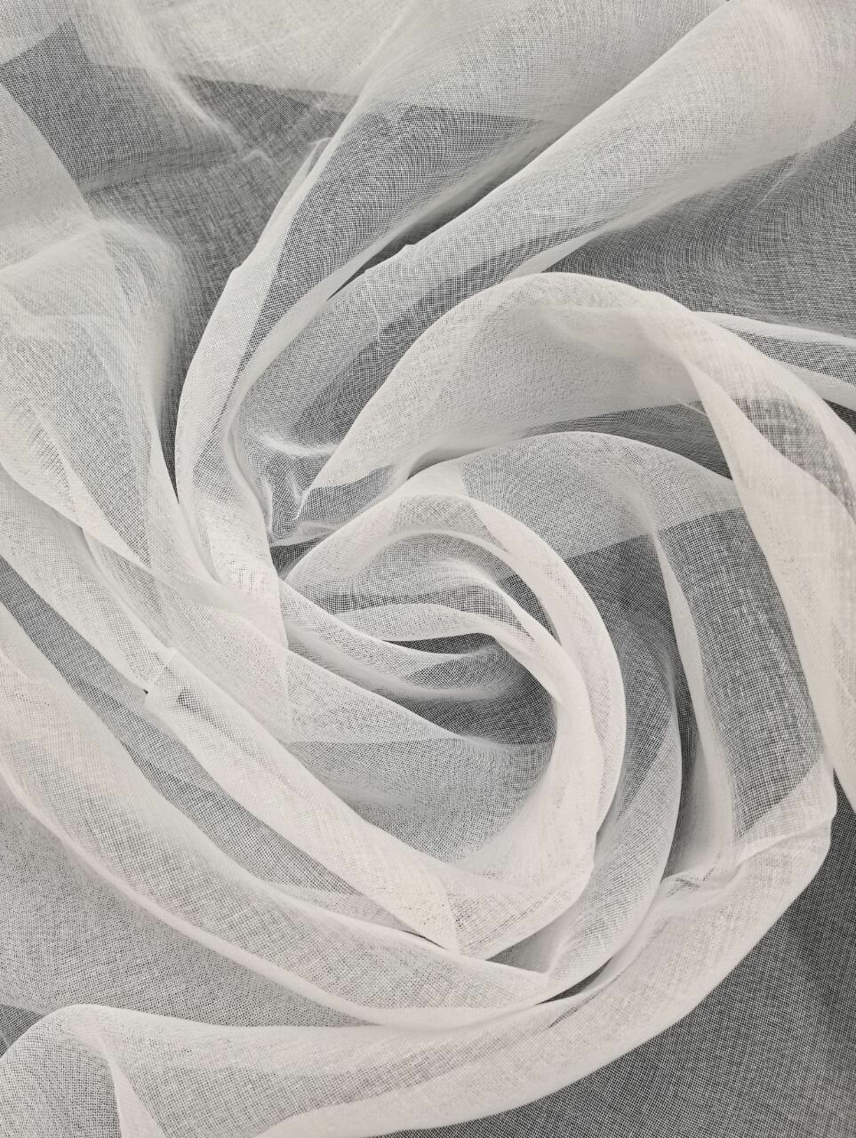 Ткань для шитья, ткань для штор, тюлевая ткань Вуаль под Лен для рукоделия, цвет белый, 2,8х3м — фото 1