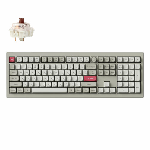 Беспроводная механическая клавиатура Keychron V6 Max 100 цвет Retro Русская раскладка RGB Hot Swap кейкапы без подсветки тактильные переключатели Gateron Jupiter Brown 12036₽