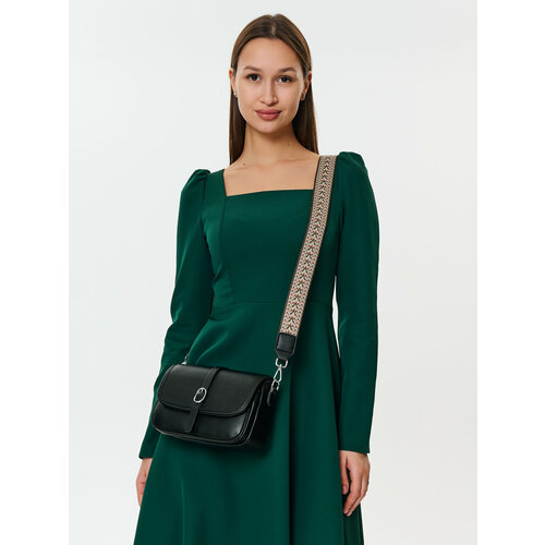 Сумка кросс-боди CARLOTTY, фактура зернистая, гладкая, черный