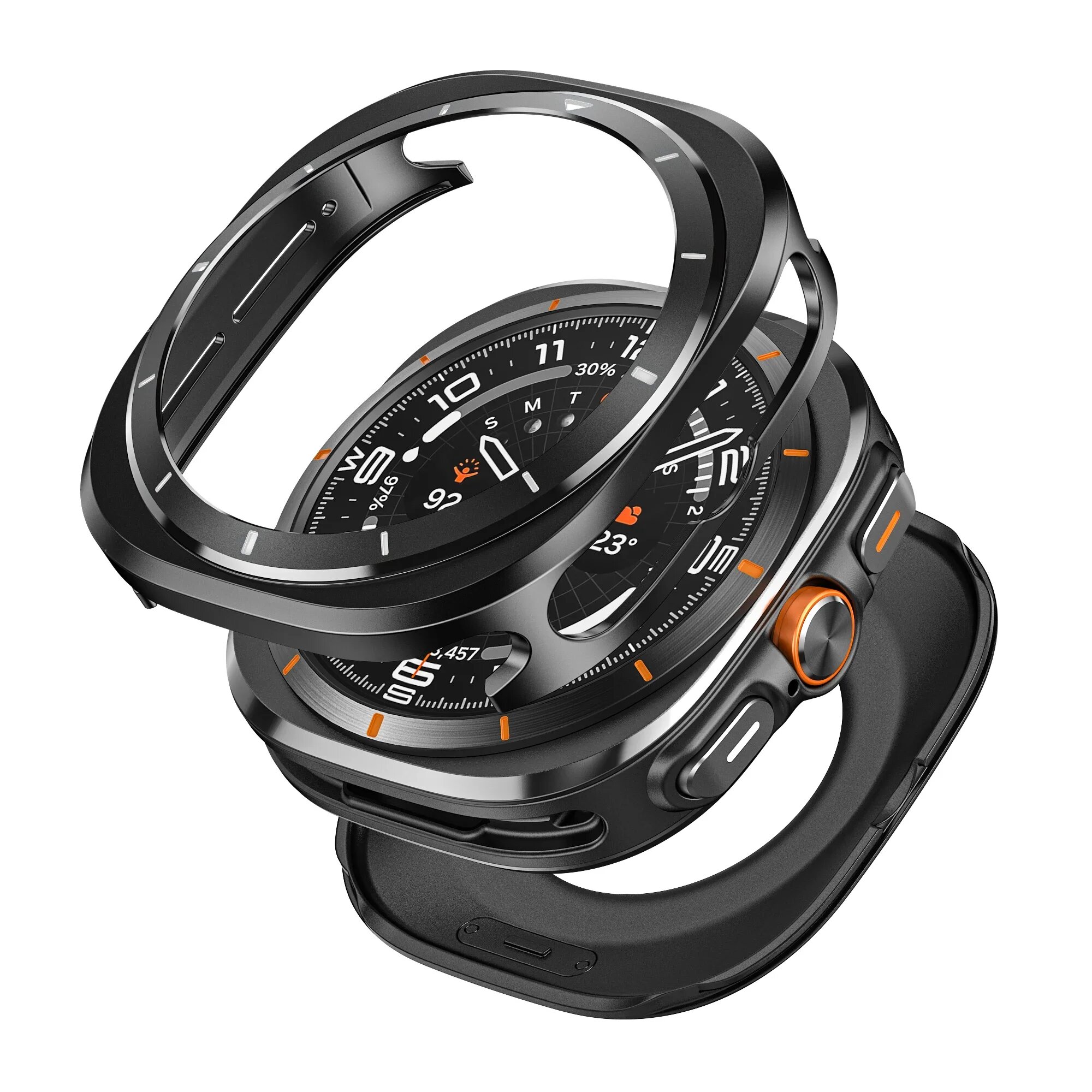 Металлический чехол CAOWTAN для Samsung Galaxy Watch Ultra 47 мм, BW, Watch 7 Ultra 47mm