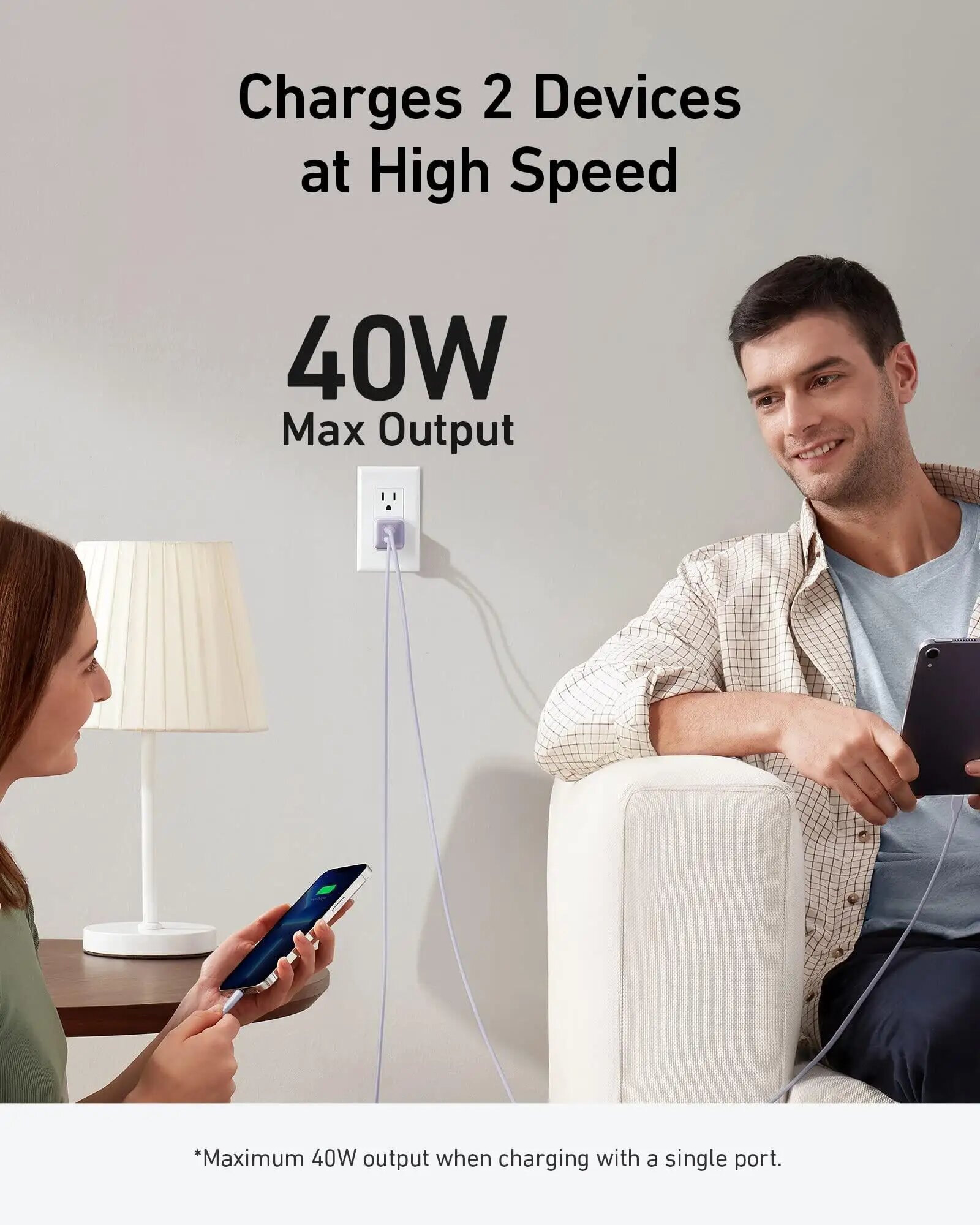 Зарядное устройство Anker USB C, 40 Вт, 521 Зарядное устройство (Nano Pro) PIQ 3.0 Прочное компактное быстрое зарядное устройство, Black — фото 1