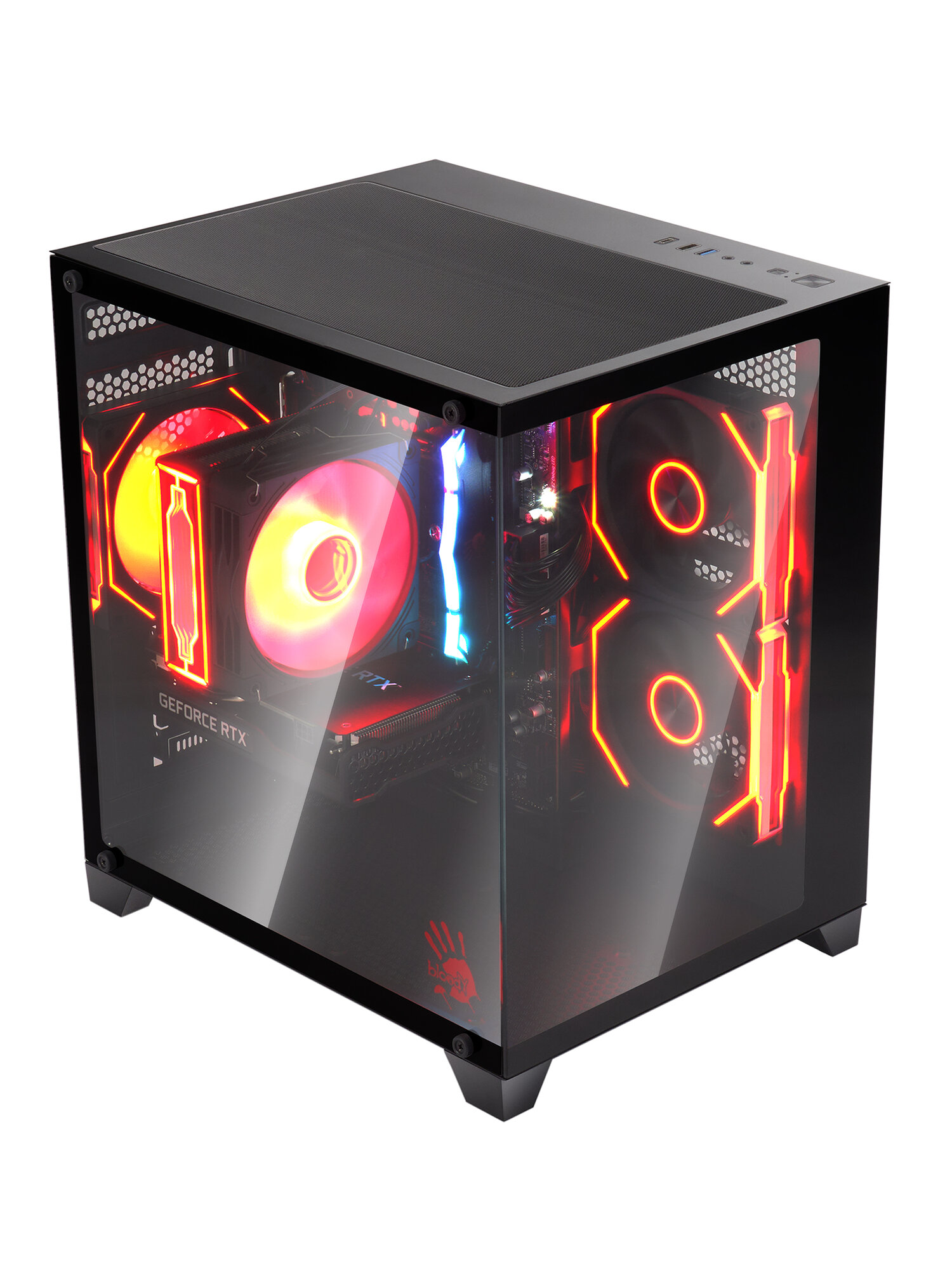 Корпус mATX BLOODY BD-CC105, Mini-Tower, без БП, черный [bd-cc105-bk] — фото 1