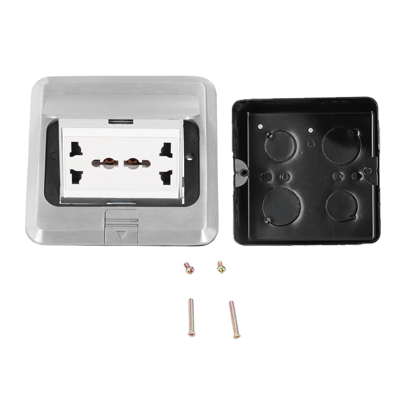 Напольная розетка с 6 отверстиями, встроенная, демпфирующая, из алюминиевого сплава, заземление, электрическая розетка 13A AC 250V