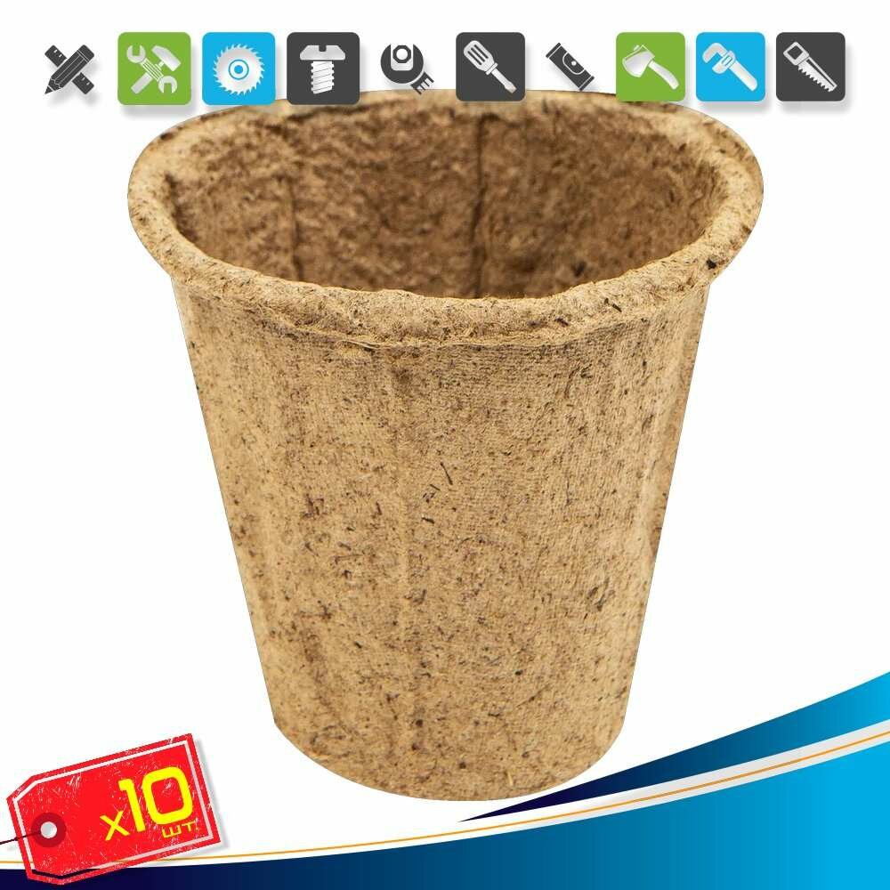 (10шт) х Горшок торфяной круглый 6x6 см 20 шт