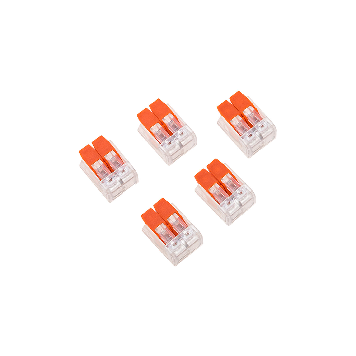 Компактная рычажковая соединительная клемма REXANT на 2 провода СМК 221-412 (сечение 014-4 мм2) 5 шт.