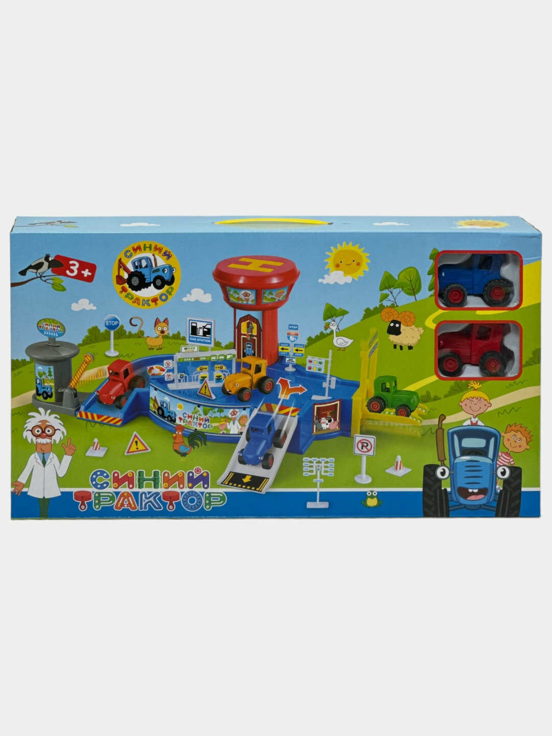 Игровой набор Гараж Синий Трактор, Парковка, мойка, заправка, Для детей от 3 лет, Развитие моторики Код. 24095 — фото 1