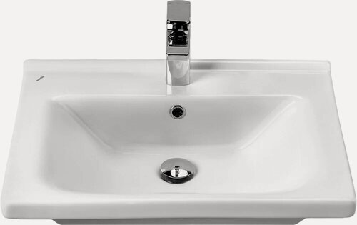 Изображение товара Мебельная раковина AQUATON Миранда 60 накладная, фарфоровая, со встроенным сливом-переливом, белая, раковина для ванной, прямоугольная