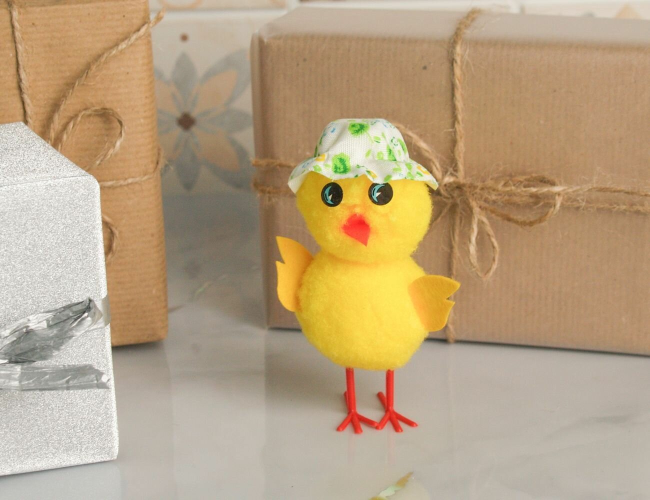 Декоративная фигурка цыпа дачник  текстиль  пластик  11 см  Due Esse Christmas XPA14000501 1