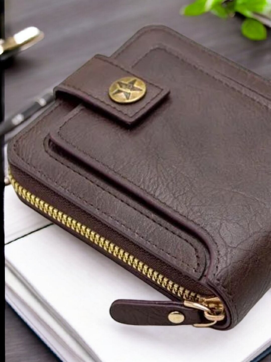 Портмоне, фактура глянцевая, 1506 Коричневый — фото 1