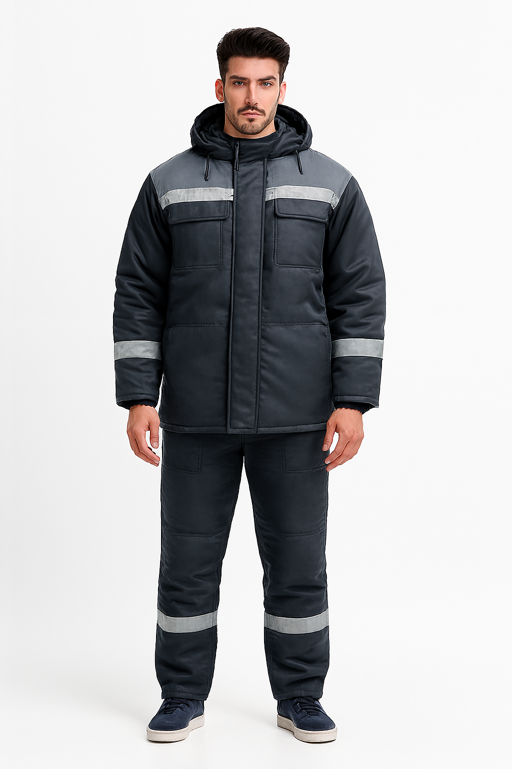 Спецодежда, куртка с брюками утепленная, смесовая ткань, очень теплая — фото 1