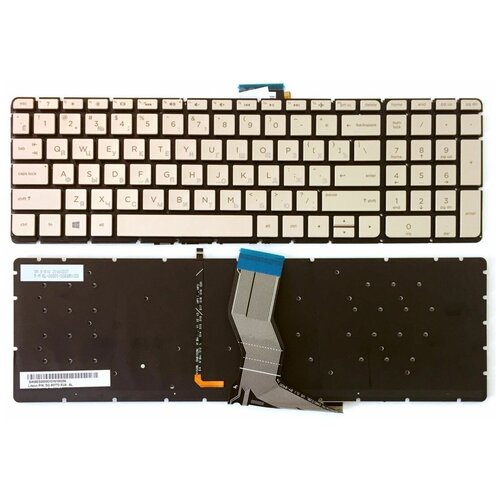 Клавиатура для ноутбука HP Pavilion 15-ab 15-cb серебряная без рамки с подсветкой 1800₽