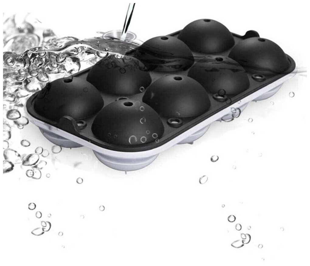 Силиконовая форма для льда Grand Price в виде шаров, 8 ячеек, 24х12,4х5 см - фотография № 9