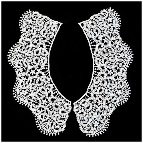 Гипюр воротник Kruzhevo 17х16 см цвет белый 25 пар TTR1214101 1833₽