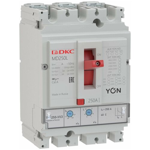 MD250F-TM100 Автоматический выключатель DKC YON MD 3П 100А 50кА, Ir 0.7…1xIn