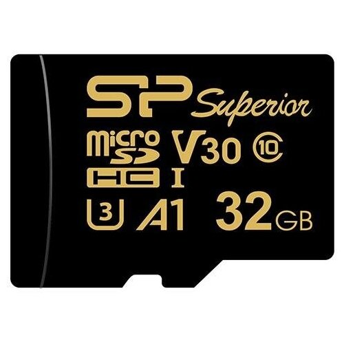 Флеш карта microSD 32GB Silicon Power Superior Golden A1 microSDXC Class 10 UHS-I U3 A1 100/80 Mb/s (SD адаптер)