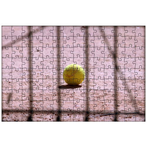 фото Магнитный пазл 27x18см."большой теннис, теннисный мяч, виды спорта" на холодильник lotsprints