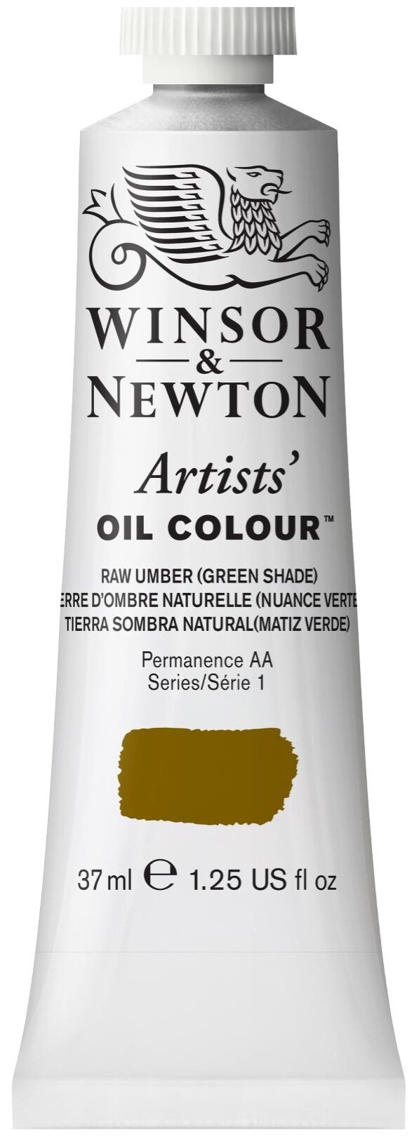 Краска масляная профессиональная Winsor&Newton "Artists Oil", 37мл, натуральная умбра (зеленый оттенок)