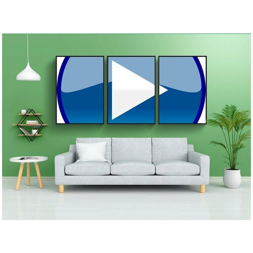 фото Набор модулных постеров для интерьера "играть, кнопка, круглый" 60x90 см. в тубусе, без рамки lotsprints