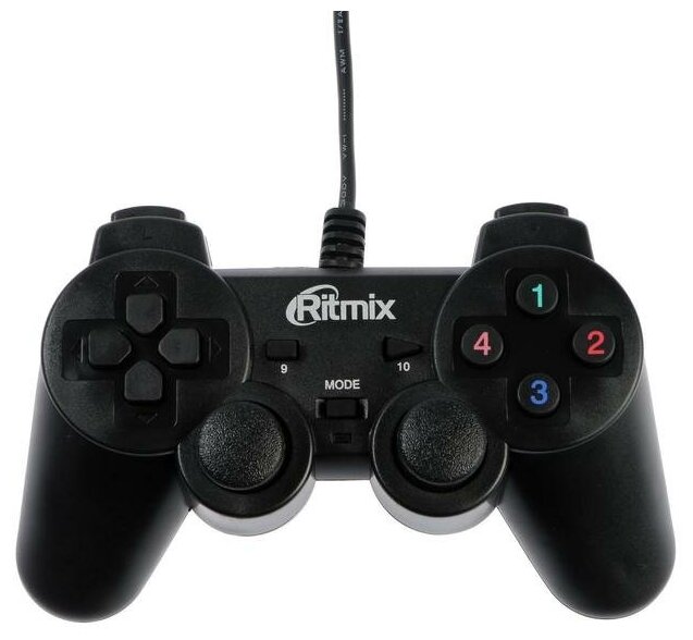 Геймпады RITMIX Геймпад Ritmix GP-004 проводной виброотдача для PC USB 15 м черный