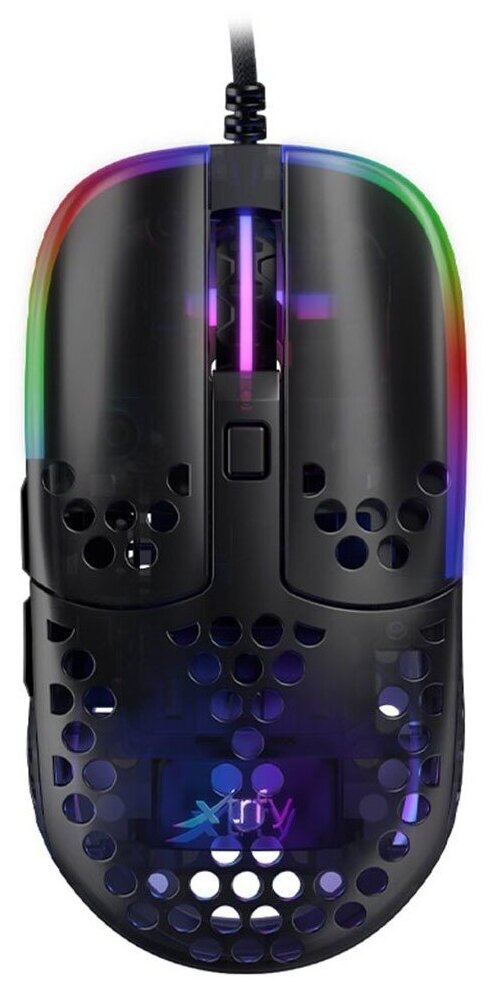 Мышь XTRFY MZ1, игровая, оптическая, проводная, USB, черный [mz1-rgb-black-tp]